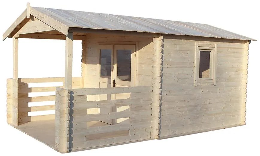 Domček Zuzia I 3x3m + terasa 3x2m s oknom, 34mm, s podlahou