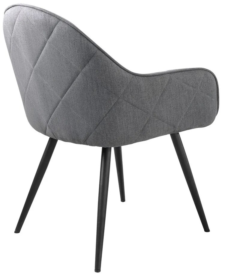 Sivé čalúnené jedálenské kreslo s podrúčkami Minto – Unique Furniture