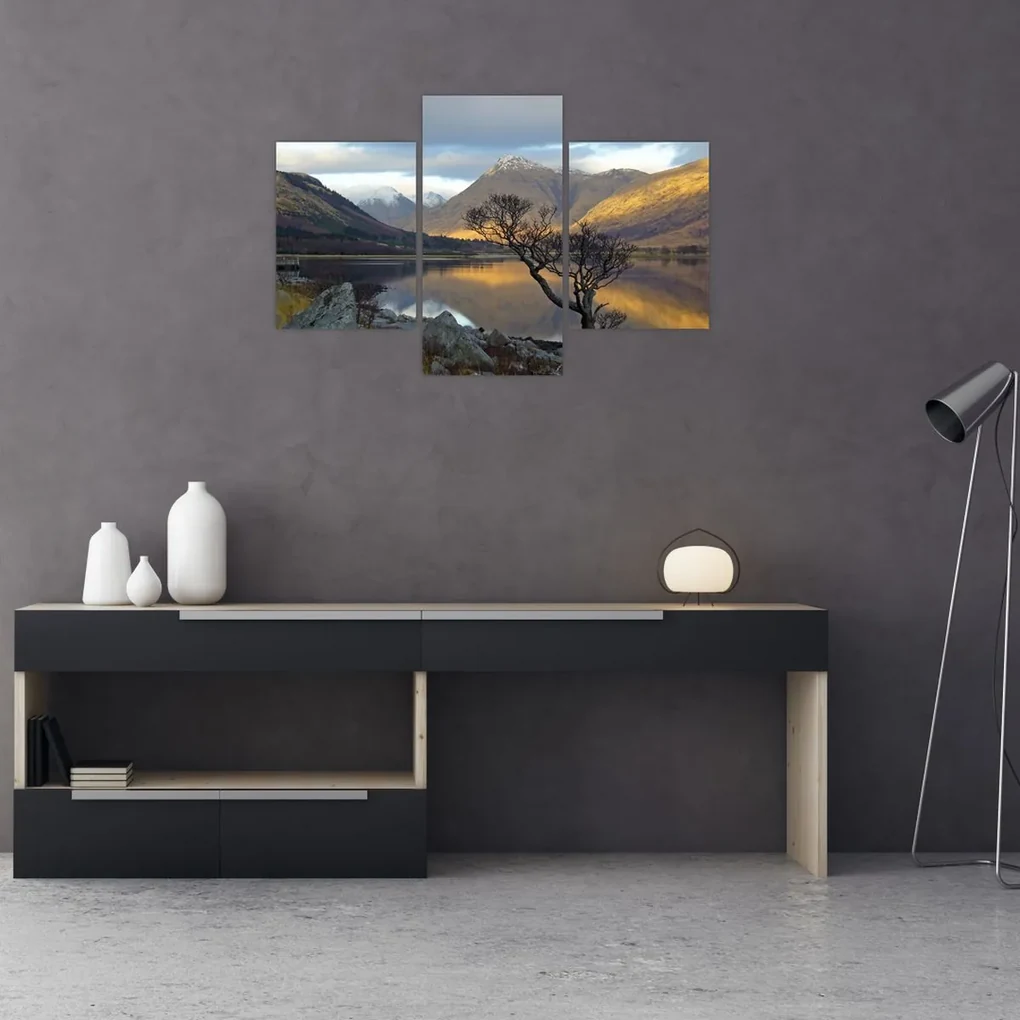 Obraz - Hory pri jazere (90x60 cm)