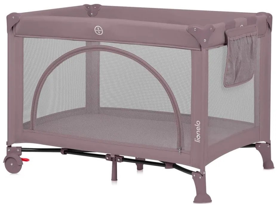 Lionelo - Cestovná postieľka LAURA Ružová (telová)