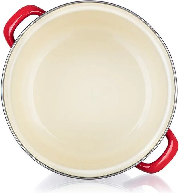 Smaltovaný hrniec s pokrievkou Red MILTON 3,4 l
