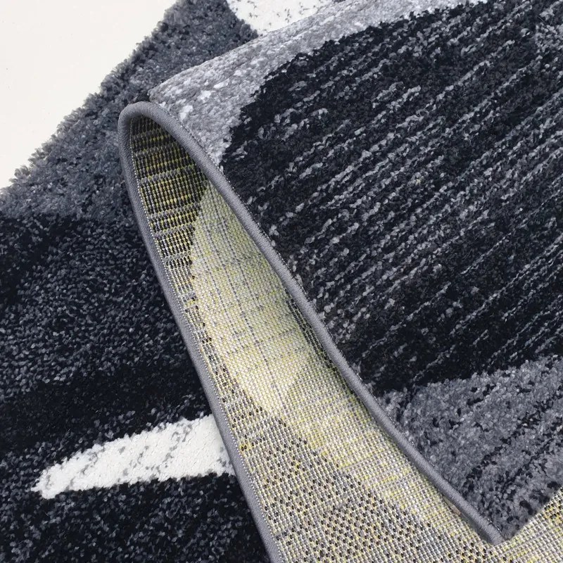 Spoltex, Kusový koberec Florida New 308-72 grey/black, 200x290, šedá, chodba / predsieň