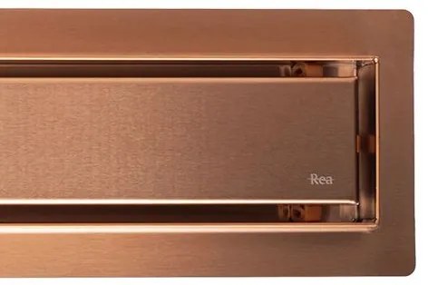 Rea Neox Pro, sprchový odtokový žľab 90cm s otočným sifónom o 360stupňov, medená matná, REA-G4803
