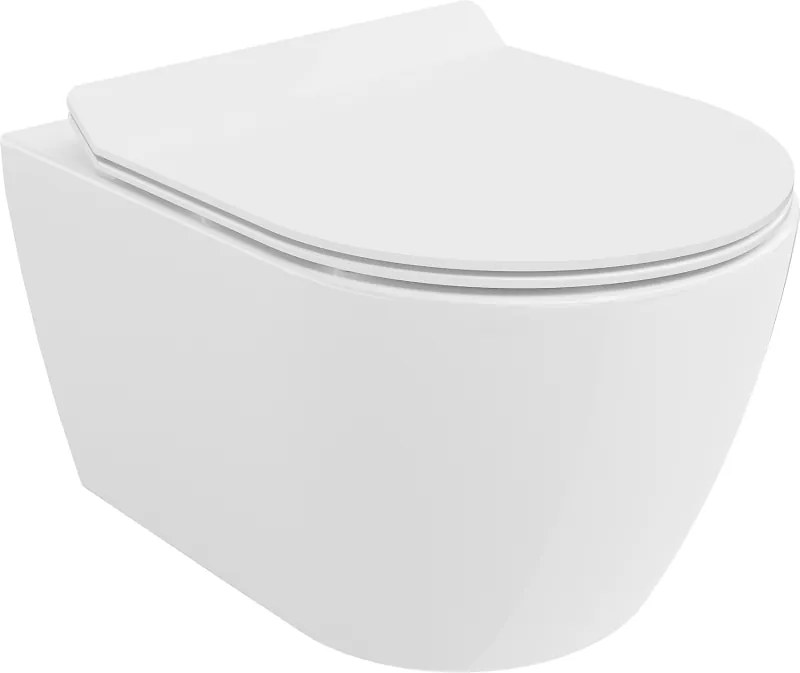 Mexen Carmen WC miska Rimless s pomaly padajúcou doskou slim, duroplast, biela lesklá - 30880100