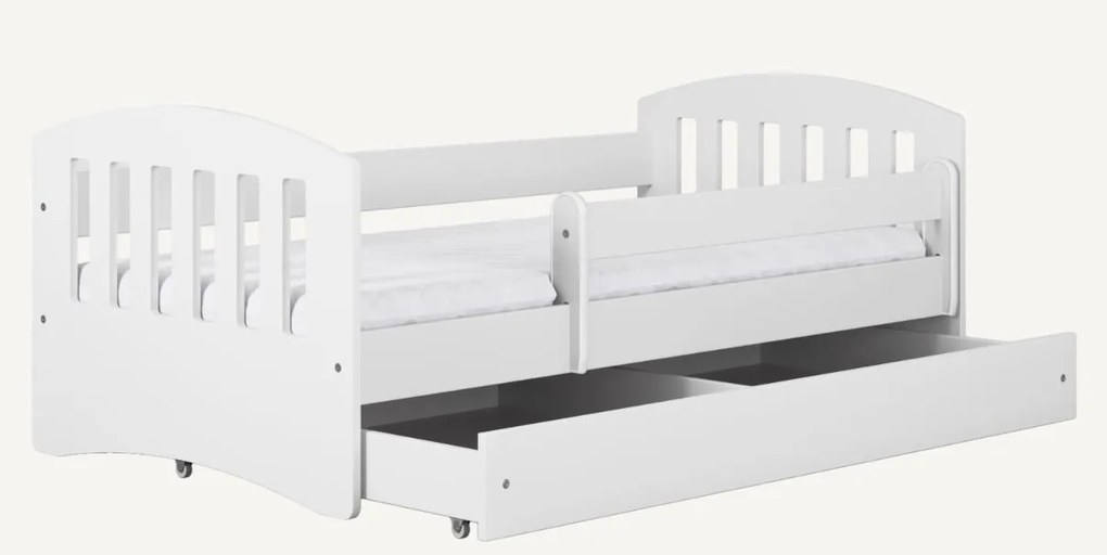 Detská posteľ CLASSIC sa zásuvkou - biela 180x80 cm