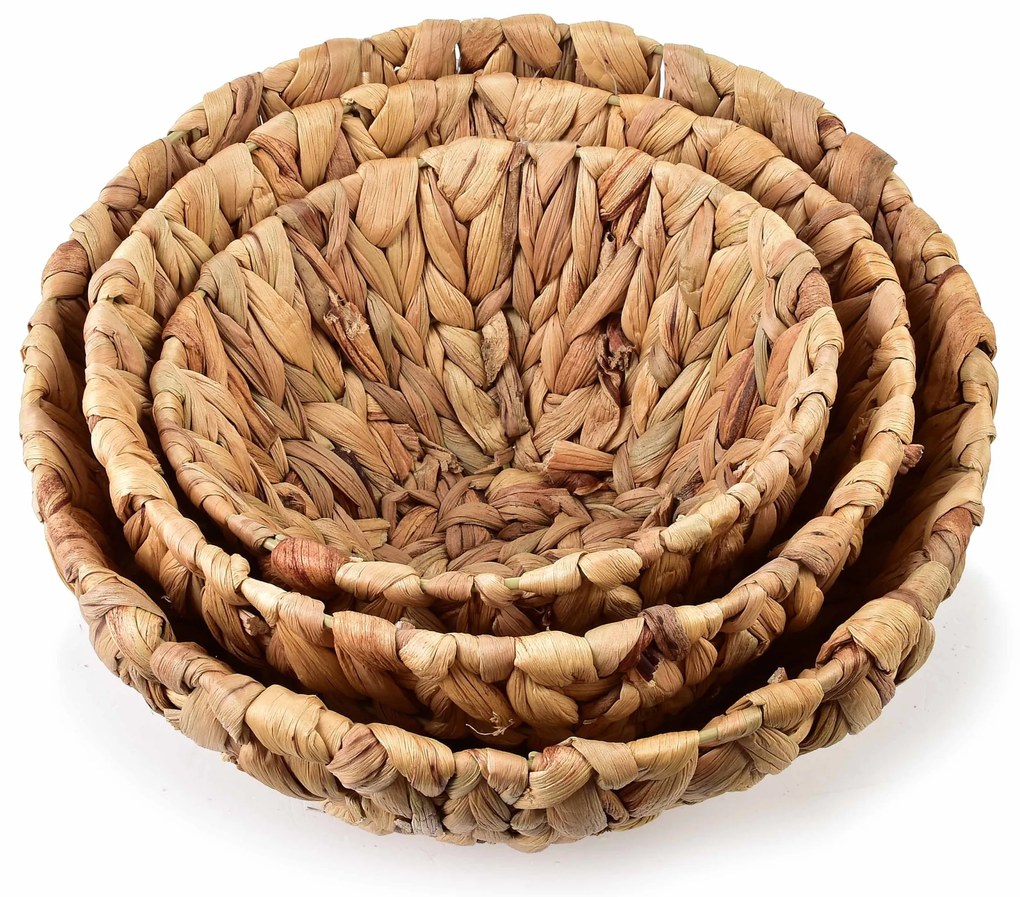 Sada 3 ks košíků AMPARO vodní hyacint natural