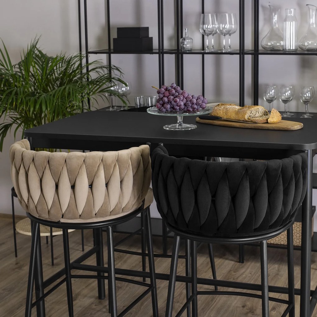 Barová stolička Flores 60 cm béžová/čierna