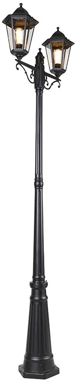 Čierna vonkajšia lampa 220 cm 2-svetlo IP44 - Havana