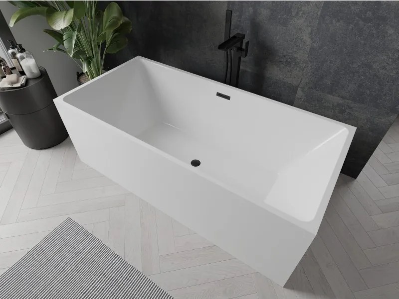 Mexen Nita, voľne stojaca vaňa 170 x 80 cm, biela, čierny matný prepad, 52091708000-70