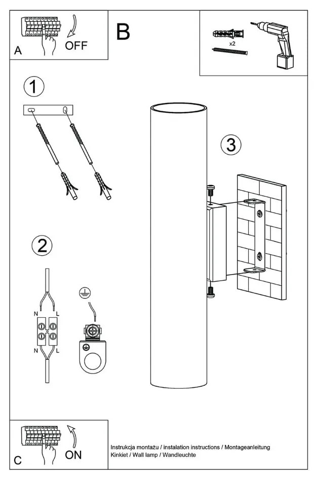 Krémové nástenné svietidlo Castro – Sollux