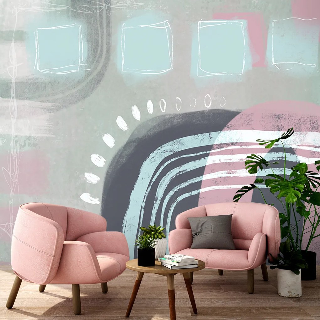 Gario Fototapeta Ružový modrý abstraktný vzor - Andrea Haase Materiál: Vliesová, Rozmery: 250 x 250 cm