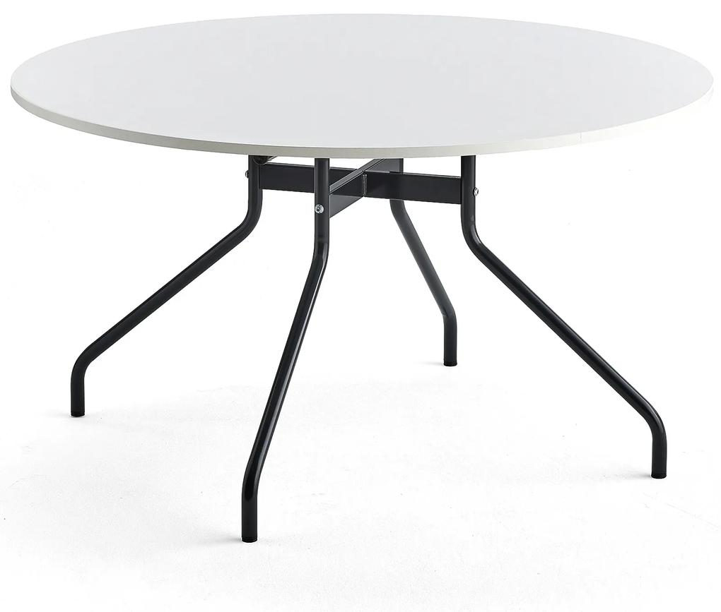 Stôl AROUND, Ø 1300 mm, biela, antracit