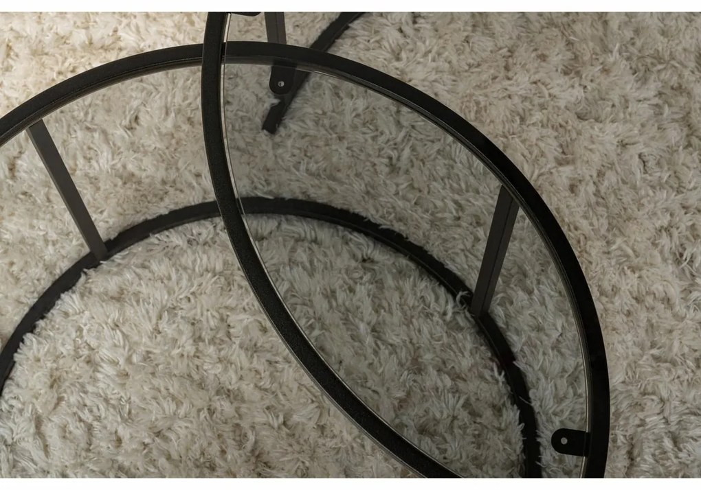 Súprava konferenčných stolíkov Aurum Black and Grey 80 cm, 2 ks