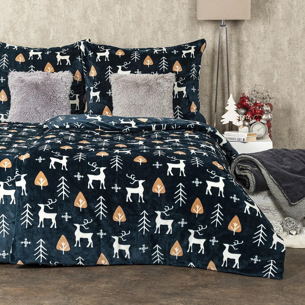 4Home obliečky mikroflanel Nordic Deer, 140 x 220 cm, 70 x 90 cm