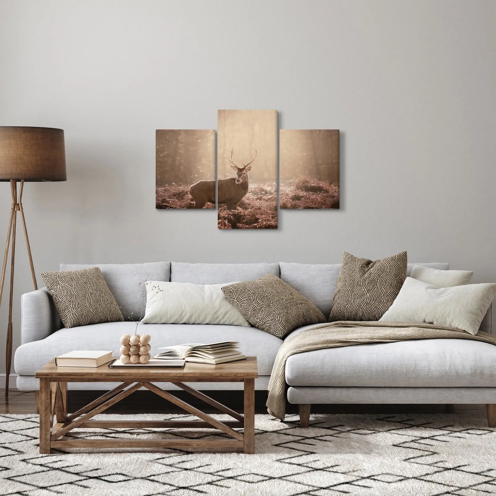 Obraz - Jeleň v lese (90x60 cm)