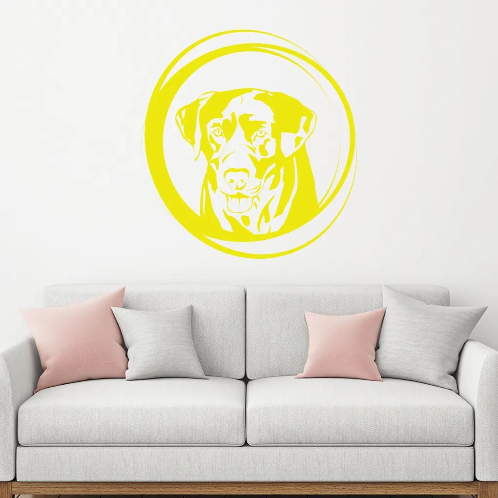 Veselá Stena Samolepka Labrador Farba: fialová, Veľkosť: 80 x 85 cm