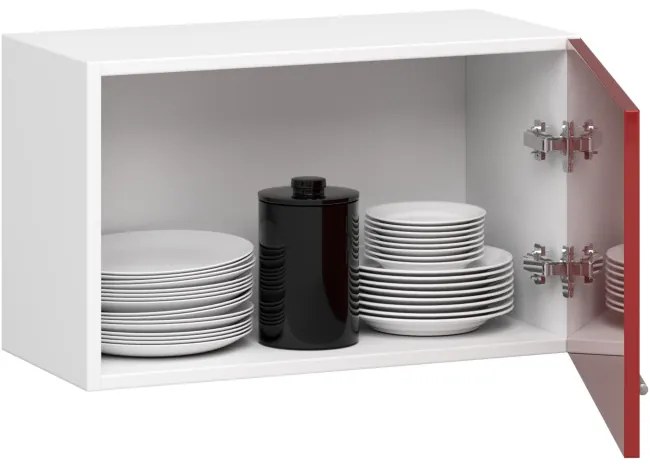 Horná kuchynská skrinka OLIWIA W60OK biela / červená, lesk