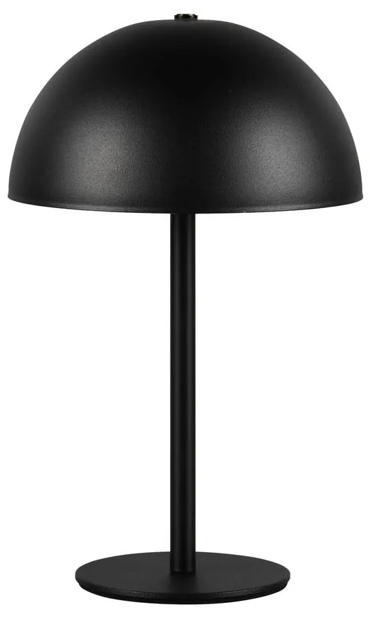 Matne čierna LED stolová lampa s kovovým tienidlom (výška 21 cm) Munoz – Trio