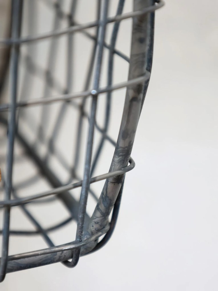 Zinkový antik drôtený košík Fil de fer Basket M - 26*10*20cm