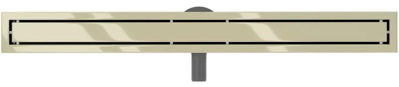 Mexen Flat 360°, nerezový sprchový žľab vzor M13 2v1 na vloženie dlažby 80 cm, zlatá lesklá, 1510080-40