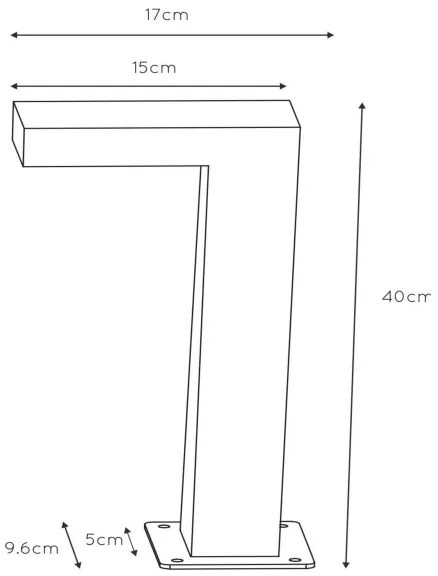 Lucide 28851/40/30 - LED Vonkajšia lampa TEXAS LED/8W/230V čierna 40 cm IP54