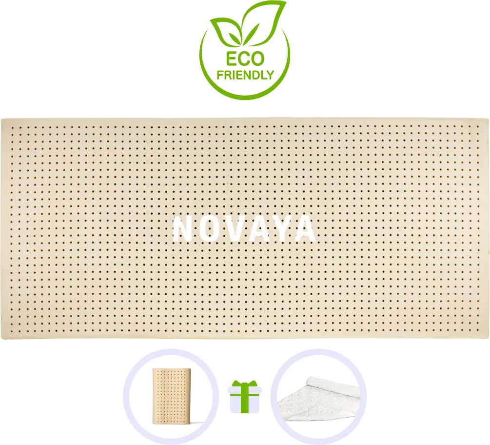 Novaya Latexový topper EKO 100% prírodný (nezónový) Rozmer: 200x80, Poťahová látka: Silver Antipilling (protižmolkovací), Tvrdosť matraca: Stredne Tvrdý (75 kg/m3)