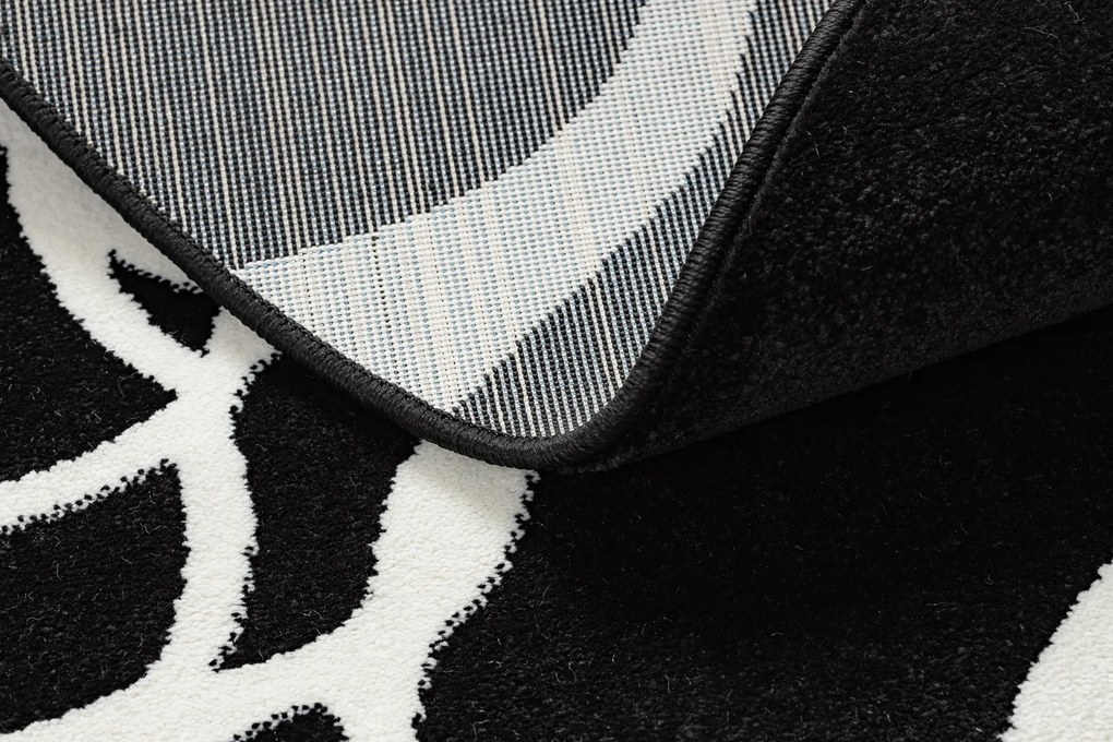 Okrúhly koberec HAMPTON Rosa ruža, kvety čierny