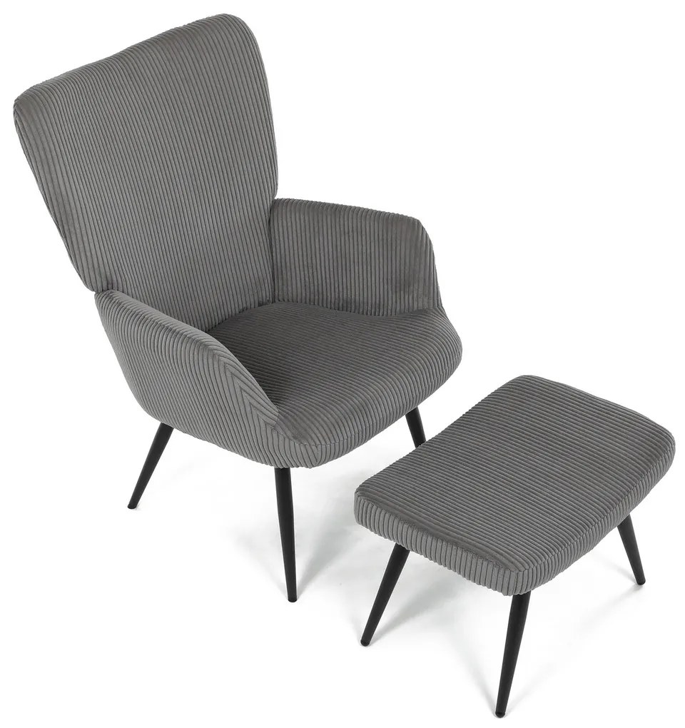 Relaxačné kreslo s podnožkou L7285 GREY6, sivé
