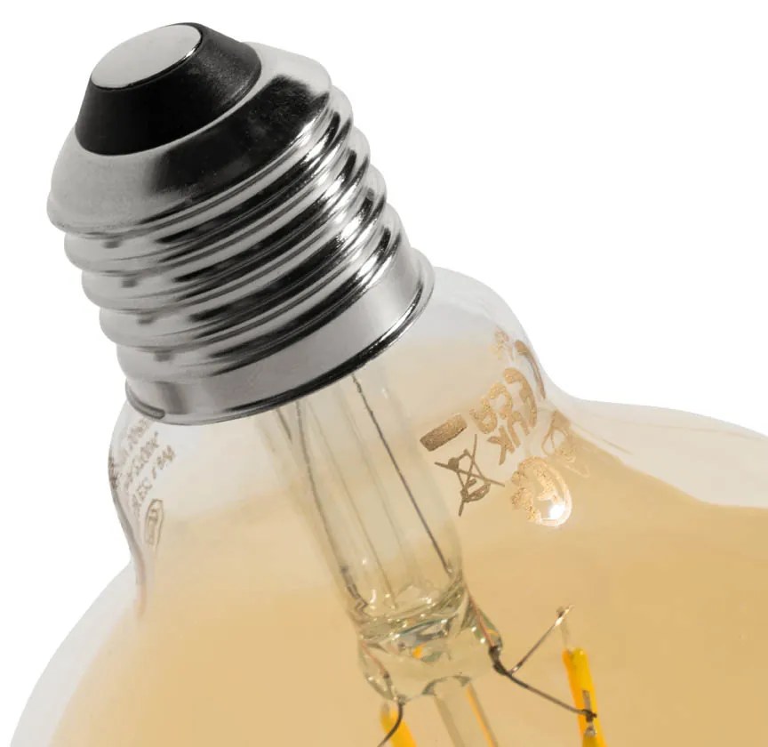 Sada 5 ks E27 3-stupňová stmievateľná LED žiarovka zlatá G95 4W 450lm 2700K