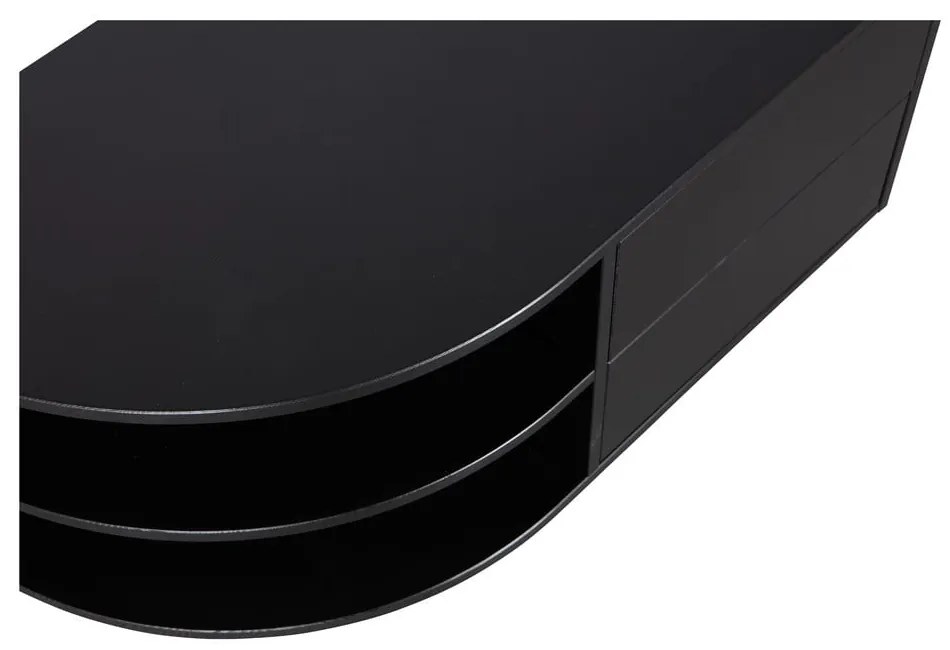 Čierny modulárny TV stolík z borovicového dreva 78x40 cm Finca – WOOOD