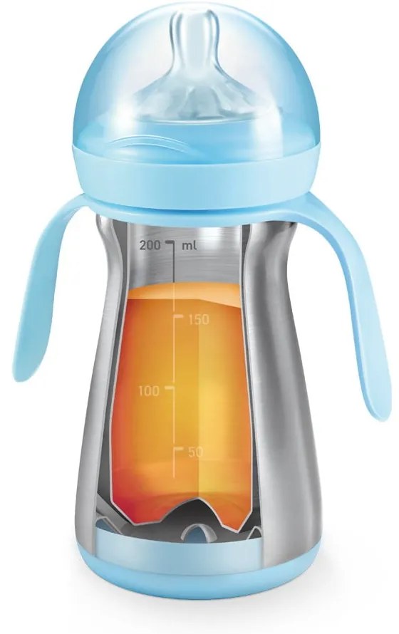 Modrá nerezová detská termofľaša 0.2 l Papu Papi – Tescoma