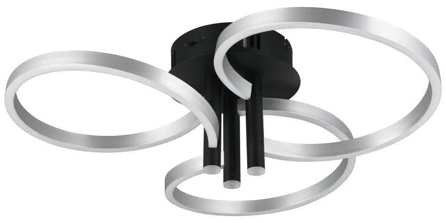 LED stmievateľné stropné svietidlo v čierno-striebornej farbe Caruso – Trio