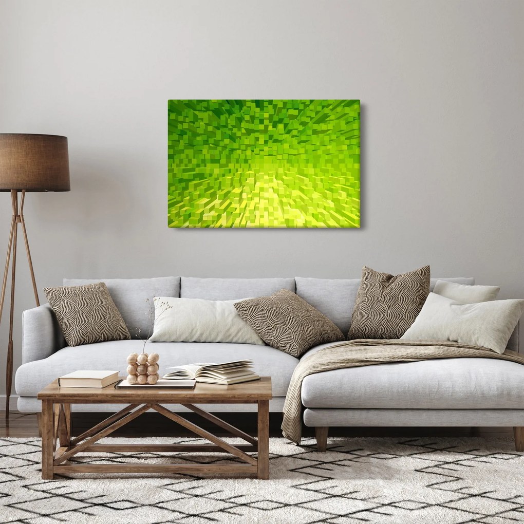 Obraz žltozelených kostičiek (90x60 cm)