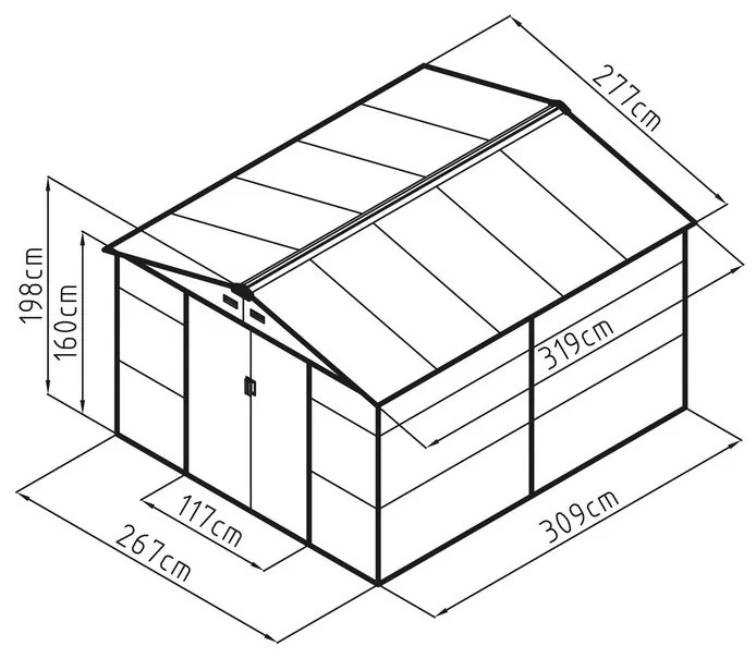 Záhradný domček G21 GAH 884 - 277 x 319 cm, zelený 63900569