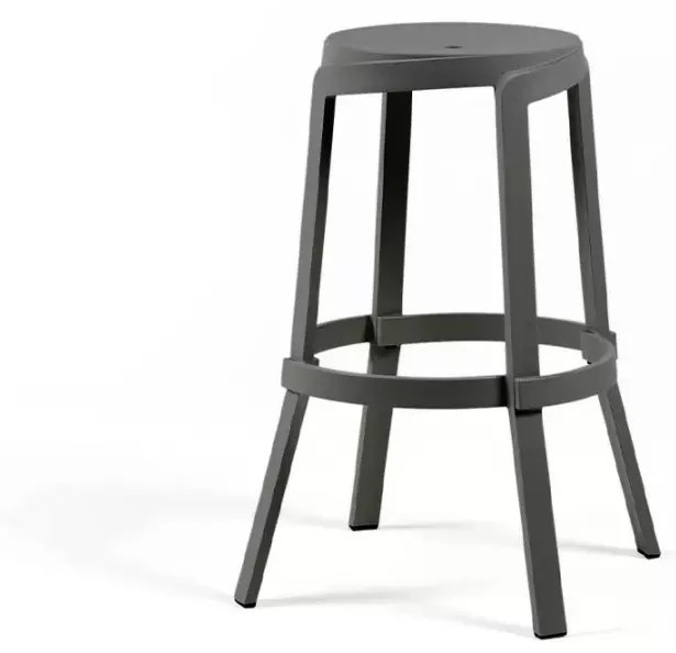 STACK MAXI záhradná barová stolička basalto