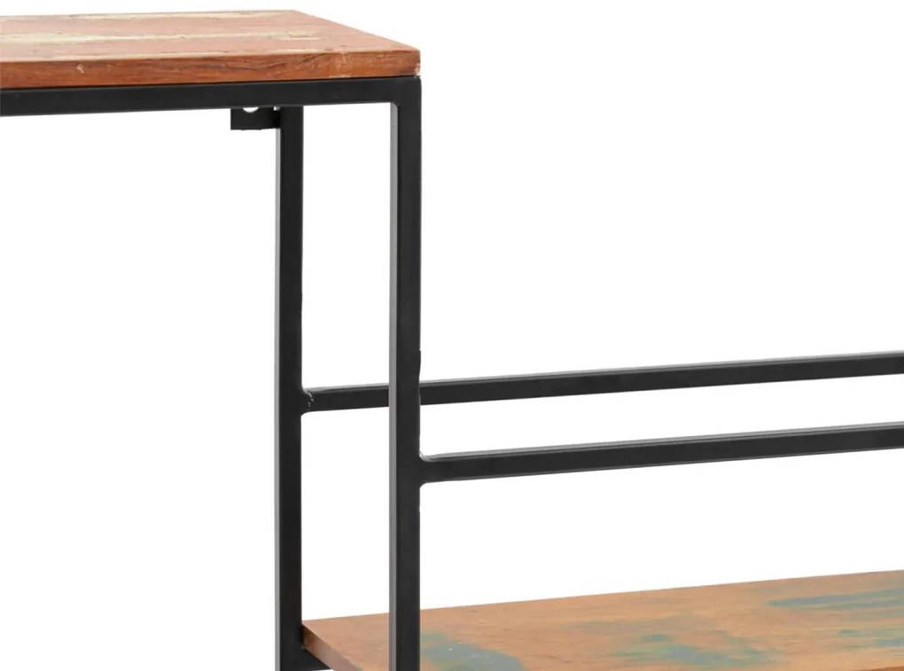 furniture-nabytek.cz - Masívna závesná polica Aro z kovu a dreva, lakovaná, hnedá – 100×20×41 cm