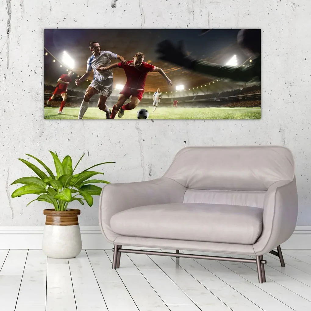 Obraz - Futbalisti v akcii (120x50 cm)