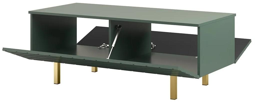 BOGART Konferenčný stolík Scalia II 120 2K s úložným priestorom FARBA: matná čierna / zlaté nožičky