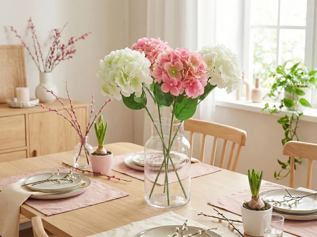 Umelá kvetina HORTENZIA 54 cm - viac farieb Farba: Biela