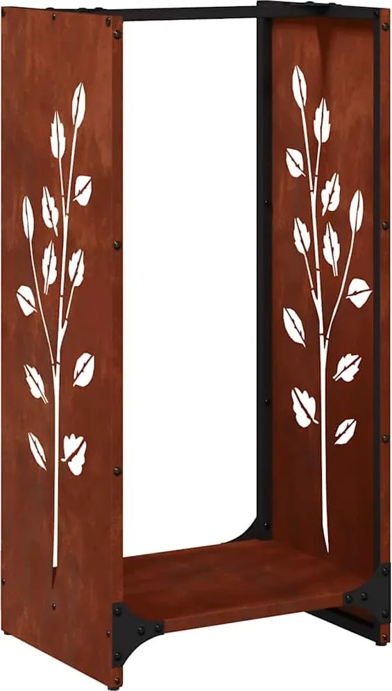 vidaXL Regál na krbové drevo oceľ odolná voči poveternostným vplyvom