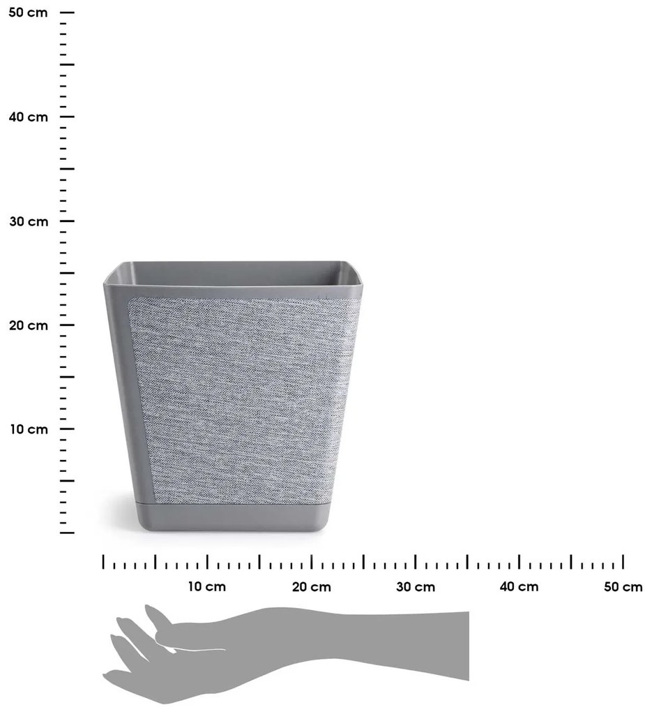 PLASTOVÝ KVETINÁČ PILEA TX 24X24 CM SIVÁ