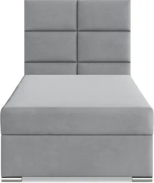 Čalúnená posteľ CALVI Velvet 90×200 cm svetlosivá