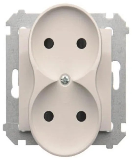 DG2MZ/11 Zásuvka bez uzemnenia dvojitý biely