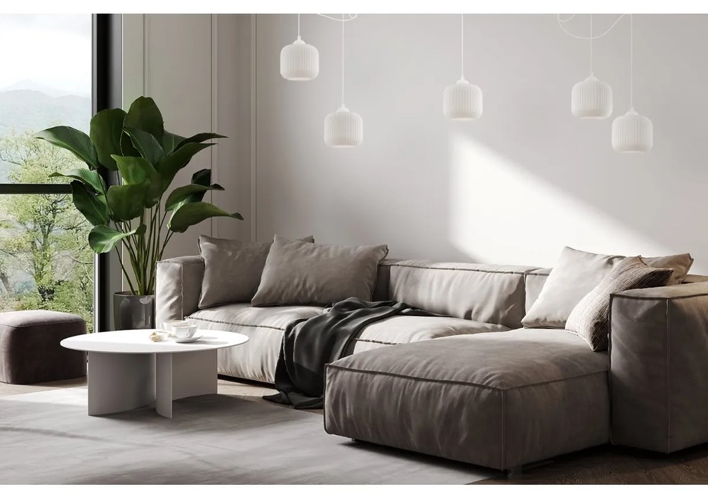 Závesné svietidlo Riffle Spider, 5x biele sklenené tienidlo, w