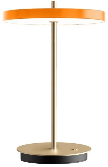 Oranžová LED stolová lampa so stmievačom s kovovým tienidlom (výška 31 cm) Asteria Move – UMAGE