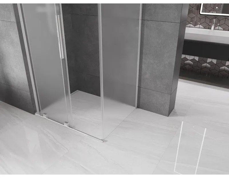 Mexen Velar L, sprchový kút s posuvnými dverami 110 x 80 cm, 8mm sklo námraza, chrómová, 871-110-080-33-01