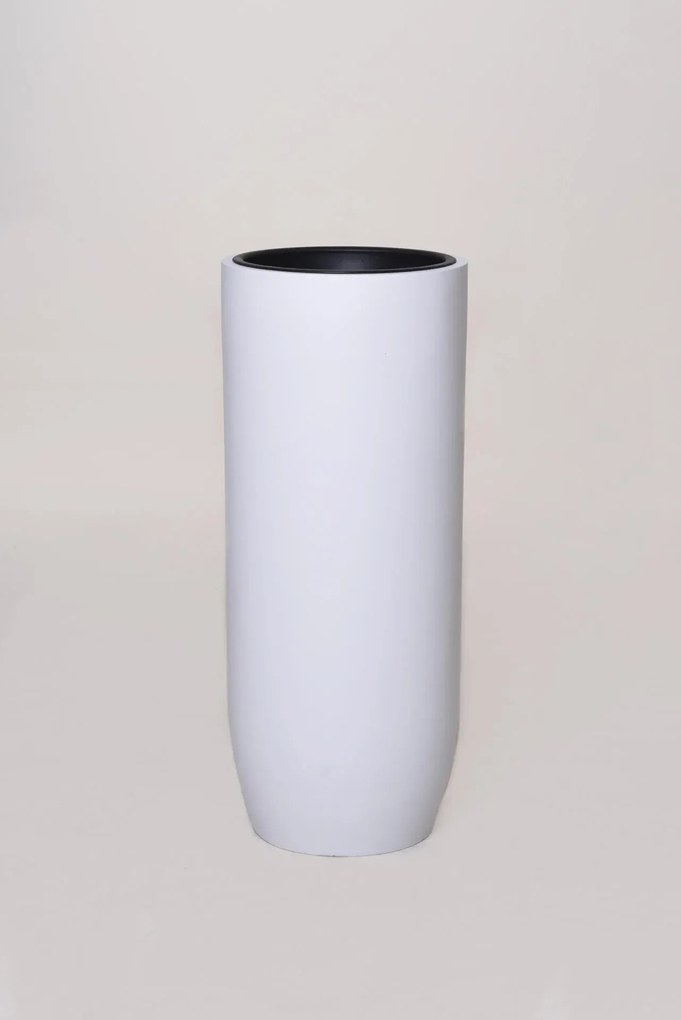 Kvetináč SOLERIO, výška 80 cm, sklolaminát, biely