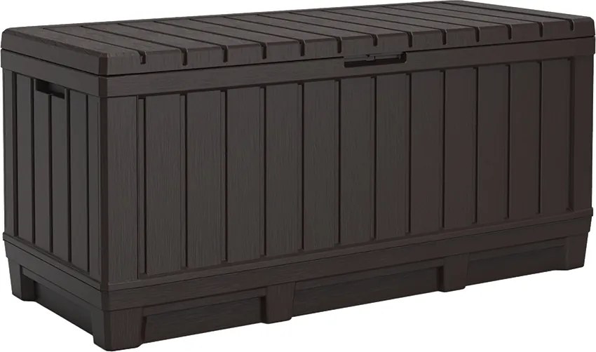 Záhradný úložný box KENTWOOD — 350L, plast, hnedá, nosnosť 220 kg