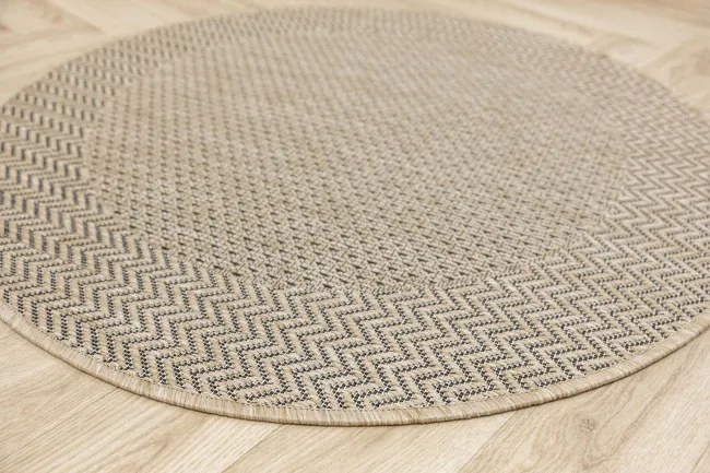 Koberec Flex 19242/P01 rybia kosť, béžový / krémový kruh