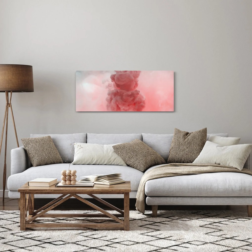 Obraz červeného dymu (120x50 cm)